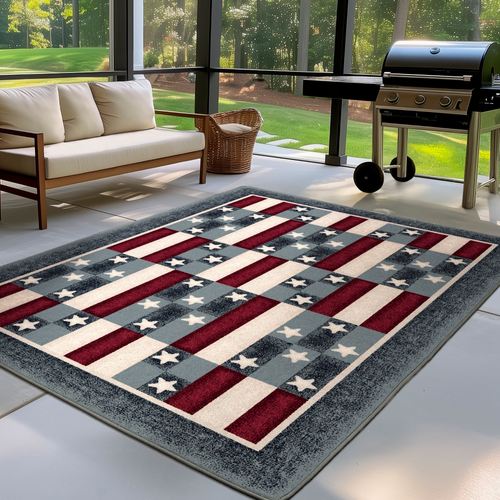 Liberty Loom Rectangle Rug Blue, 3'10"" x 5'4"", Blue