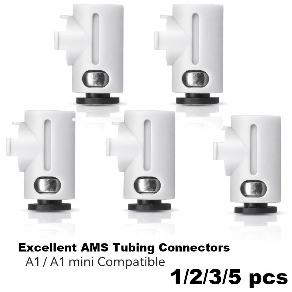 PTFE-Adapter für Bambu Lab A1/A1min 3D-Drucker-Zubehör, AMS-Schlauchverbinder für 2,5 mm ID 4 mm OD PTFE-Schläuche, 1/2/3/5 Stück Image