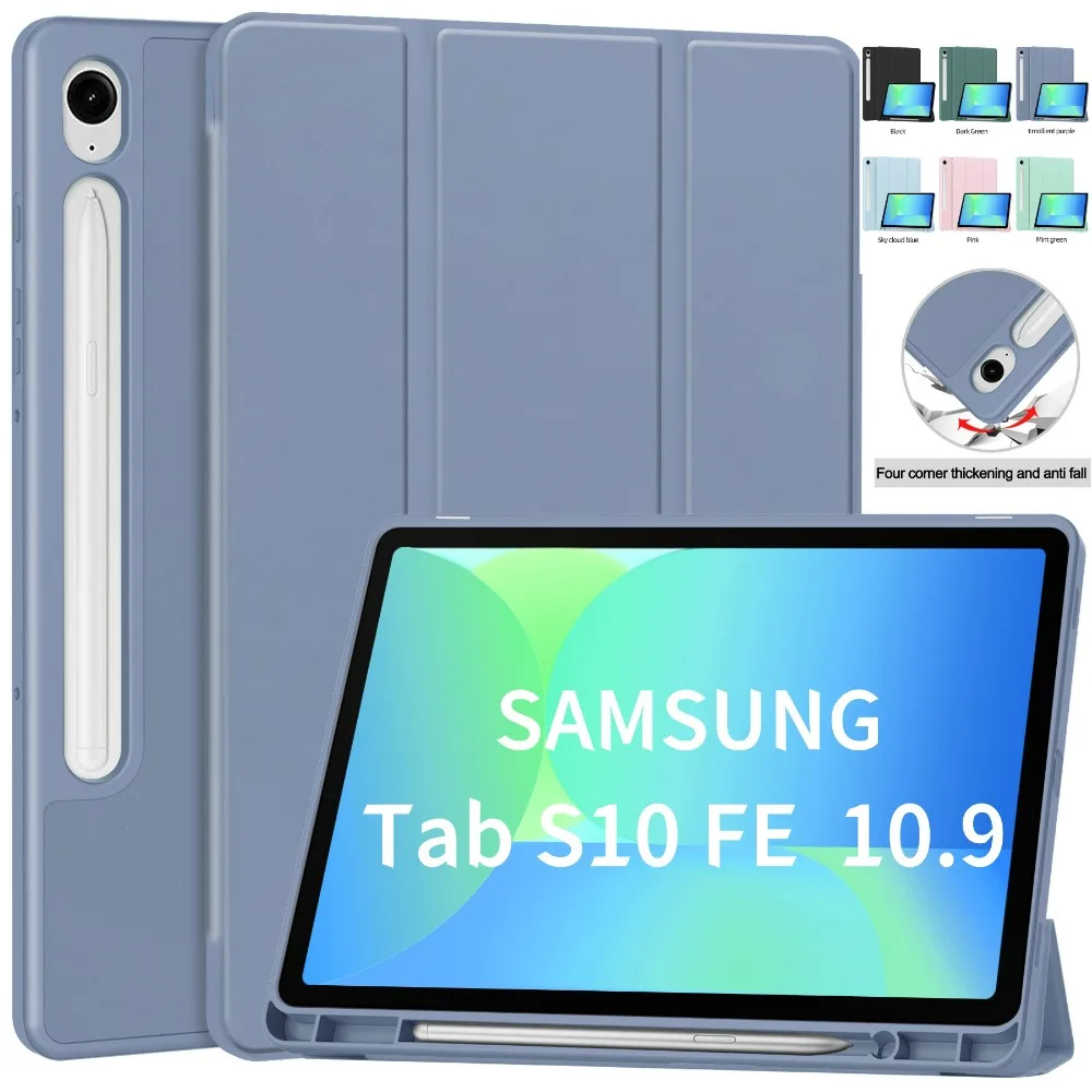 Für Samsung Tab S10 FE Fall 10,9 zoll S9 FE 10 9 Stehen Abdeckung Für Galaxy Tab S10 FE Fall 2025 SM-X520 X526B Bleistift Halter Funda Image