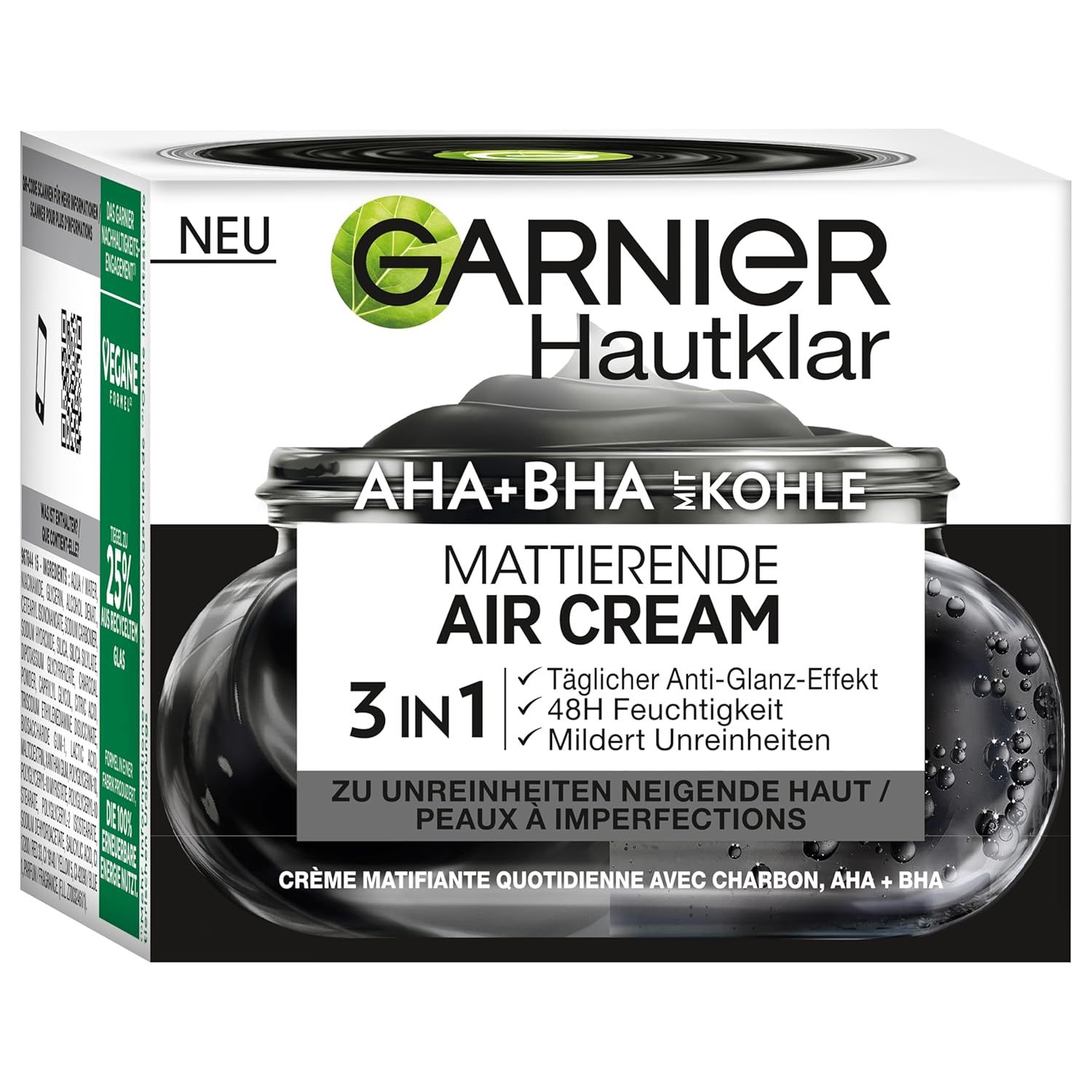 Garnier SkinActive Crema viso AHA+BHA con carbone 3in1 50 ml
