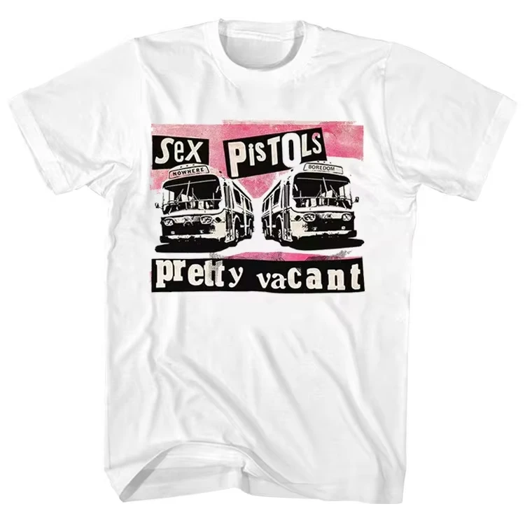 2026 Neues Sommer-T-Shirt mit klassischem Sex Pistols-Aufdruck, Unisex-T-Shirt aus reiner Baumwolle im Street-Style, lässiges Oberteil für Damen und Herren Image