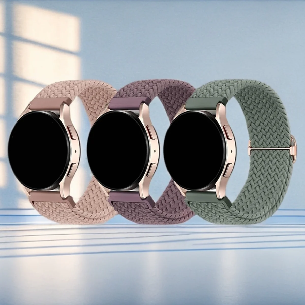 3Pcs 18/20/22mm Quick Release Nylon Strap Geflochtene Schleife für Samsung/Huawei/Garmin Smart Uhr für Frau Mann Armbänder Armband Image