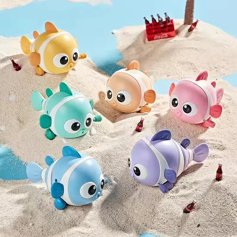 Baby Krabbeln Spielzeug Kleine Clown Fisch Bad Spielzeug für Babys Wind Up Fahren Spielzeug Junge Mädchen Baby Badewanne Eltern-kind-Interaktion Spielzeug