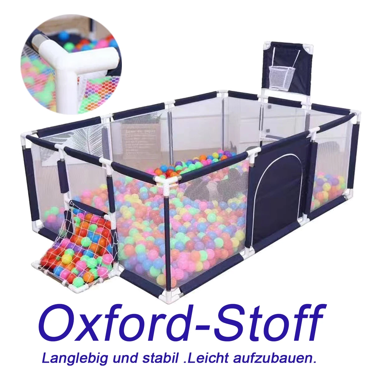 Baby-Laufstall, faltbar, tragbar, mit Aufbewahrungsbox, Organizer, Baby-Spielplatz für Kinder im Alter von 0–6 Jahren, Kindermöbel, Kindersicherheitsbarriere Image