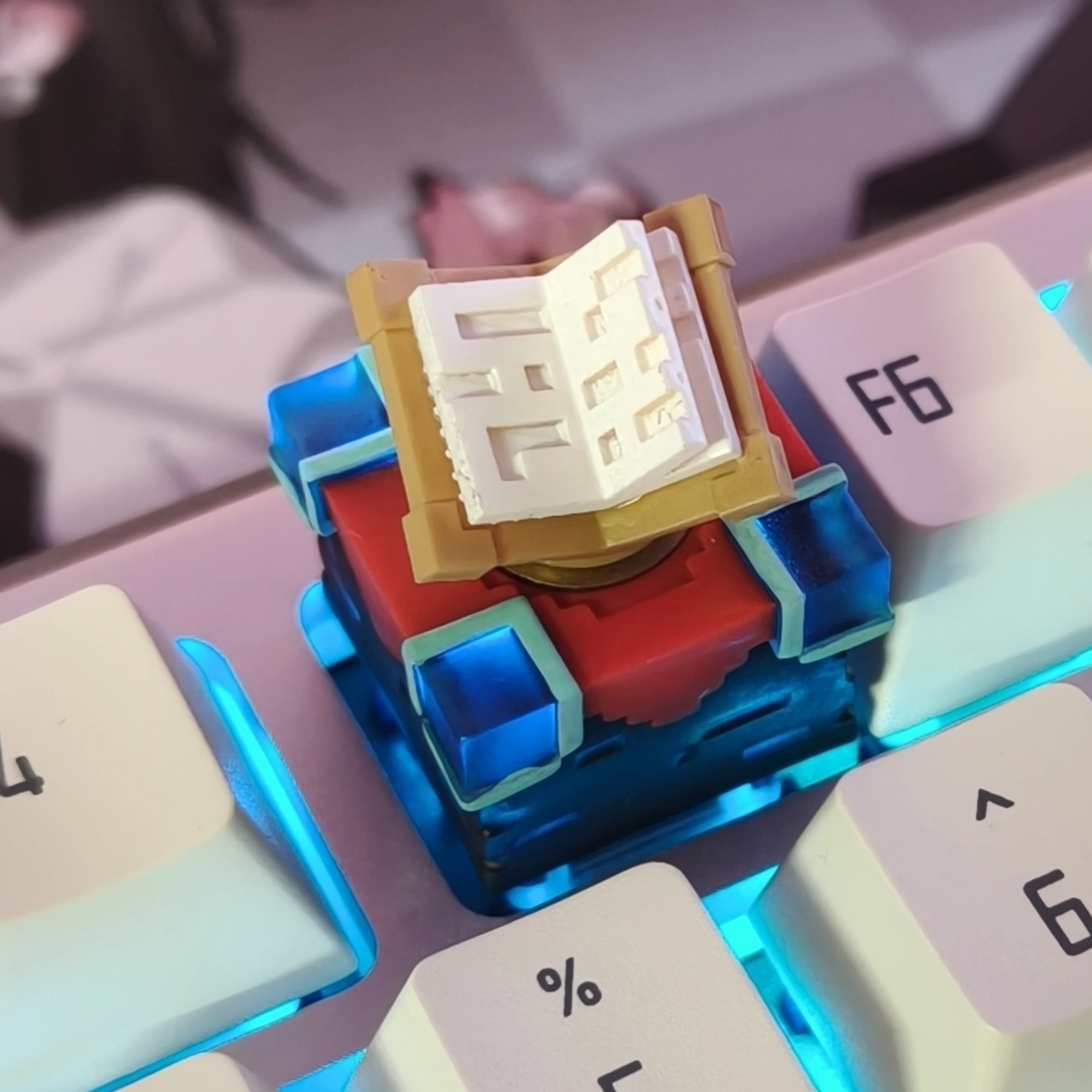 My World Bezaubernder Tisch, lichtdurchlässige rotierende mechanische Tastatur-Tastenkappen, Persönlichkeits-Ersatz-Tastenkappen, individueller Regler Image