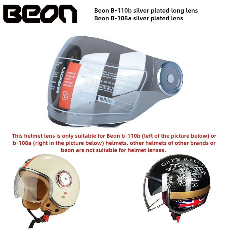 Original BEON Motorradhelm-Visiere, kurze Linse, winddichte Windschutzscheibe, lange Linse, geeignet für B-110B B-108A Viceras Para Casco Image