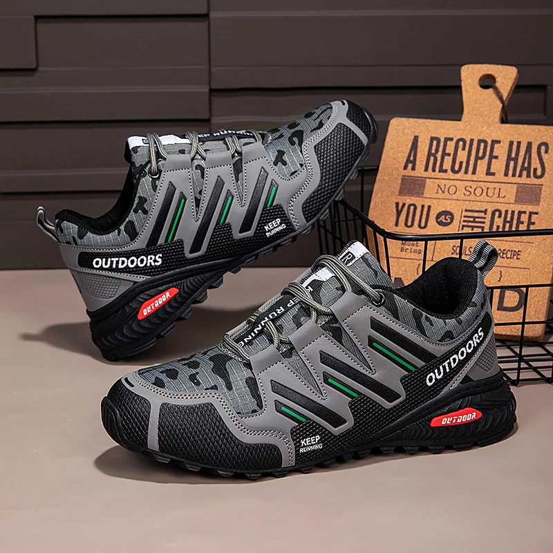 Herren-Wanderschuhe, wasserdicht, All-Terrain-Outdoor-Sneaker, rutschfest, für Trekking, Camping, taktisches Training, Radfahren im Freien Image