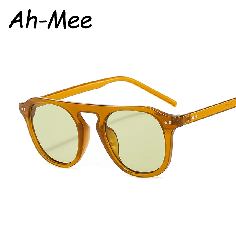 Mode Oval Sonnenbrille Für Männer Frauen Vintage Marke Designer Punk Sonnenbrille männer Unisex Brillen Steampunk Niet Image