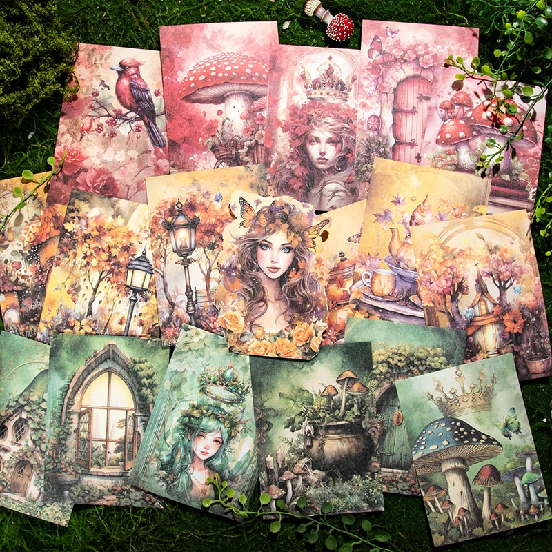 30 stücke Vintage Elf Wald Material Papier Dekorative Tagebuch Album Scrapbooking Material Hintergrund Papier Junk Journal Liefert Image