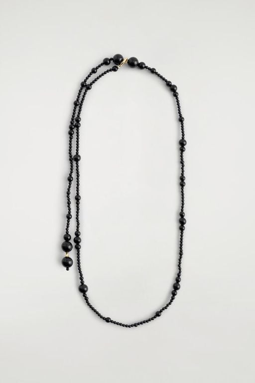 Beaded Agate Necklace - White - COS Necklaces