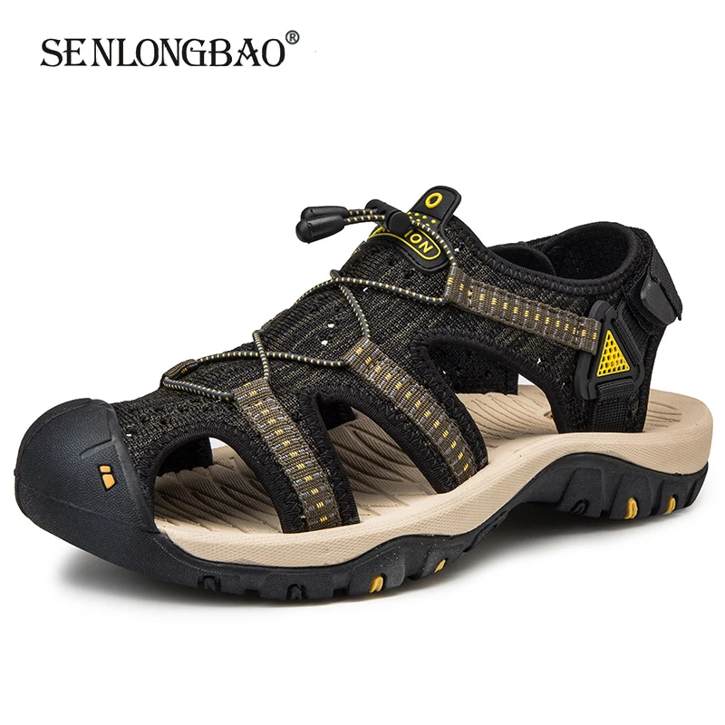 Marke Neue Sommer Männer Sandalen Mode Design Atmungsaktivem mesh Casual Strand Schuhe Männer Weichen Boden Im Freien Sandalen Große Größe 38-48