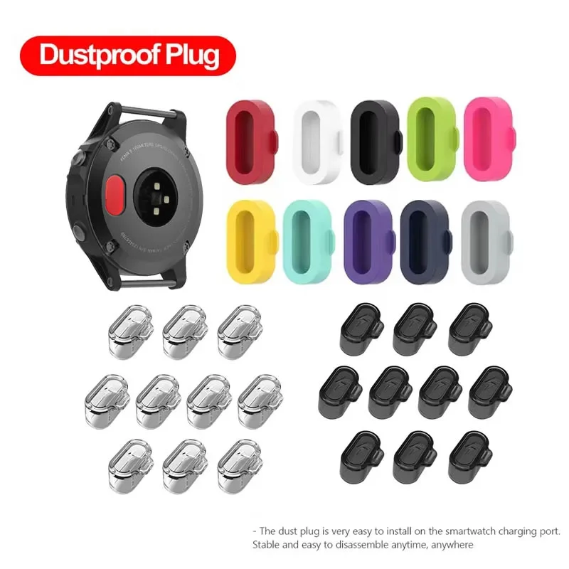 10 Stück TPU Anti-Stecker Ladegerät Anschluss für Garmin Venu 3 3s/sq 2/fenix 5 6 7 5x6x7x5s 6s 7s/165 245 255 265 645/Instinkt Image