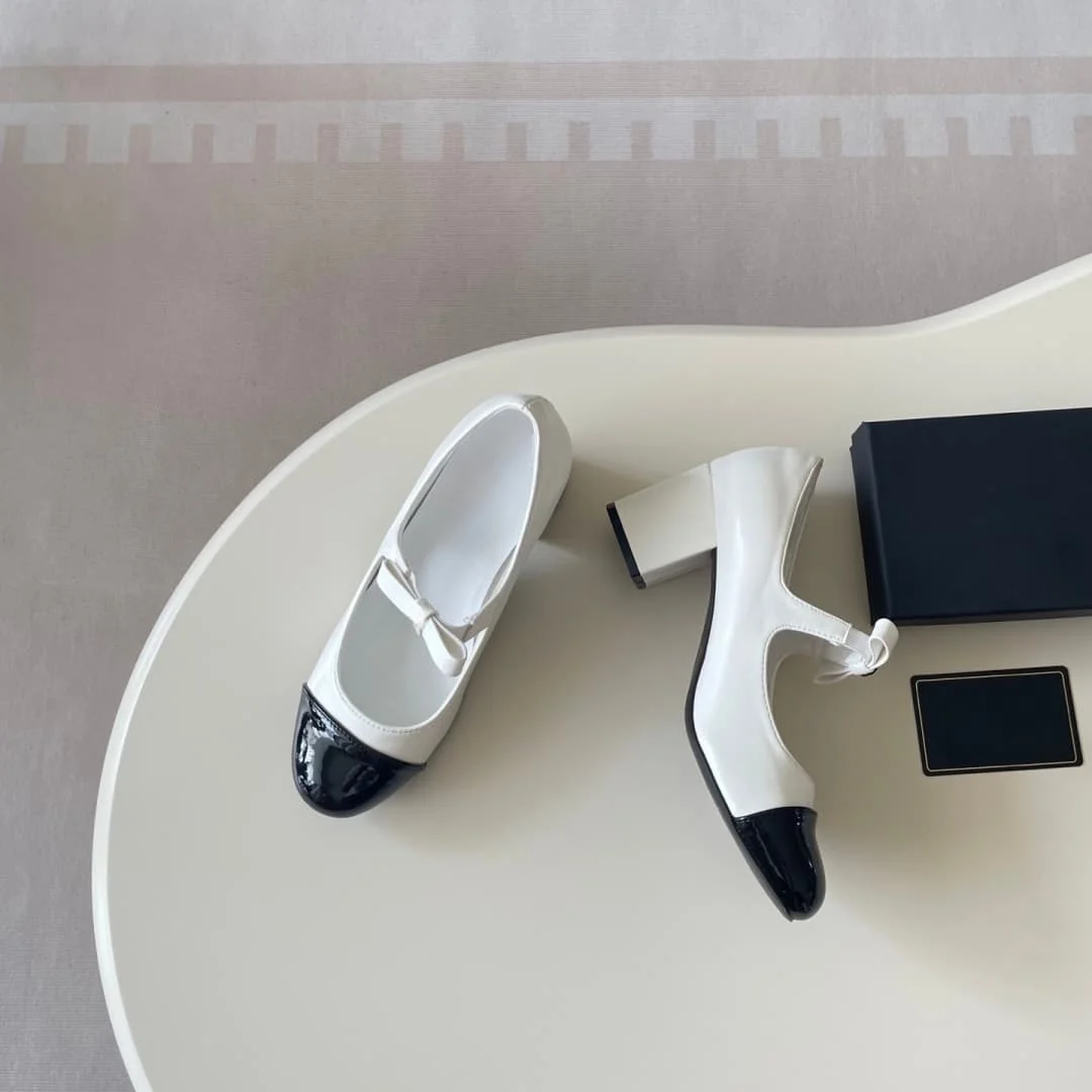 2026 Elegante flache Schuhe mit klobigem Absatz und freiliegenden Fersen, 5 cm hoch, in verschiedenen Farben erhältlich, runde Zehenpartie, passend für Größen 35-40