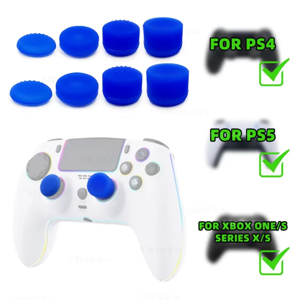 8 Stück universelle Silikon-Analog-Stick-Griffkappen für PS4, PS5, Switch Pro, Xbox Controller, Joystick, Gamepad, Daumengriffe, Zubehör Image