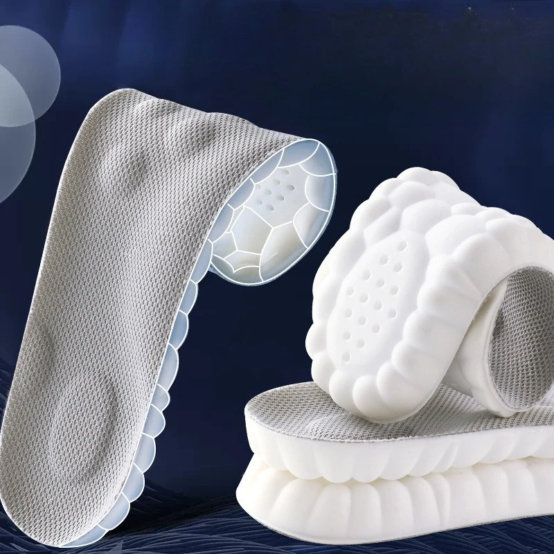 4D Latex Sport-Einlegesohlen Weiche Hochelastische Schuhpolster Atmungsaktive Lauf- und Basketball-Schuhsohlen Gewölbestütze Orthopädische Einlagen Unisex Image