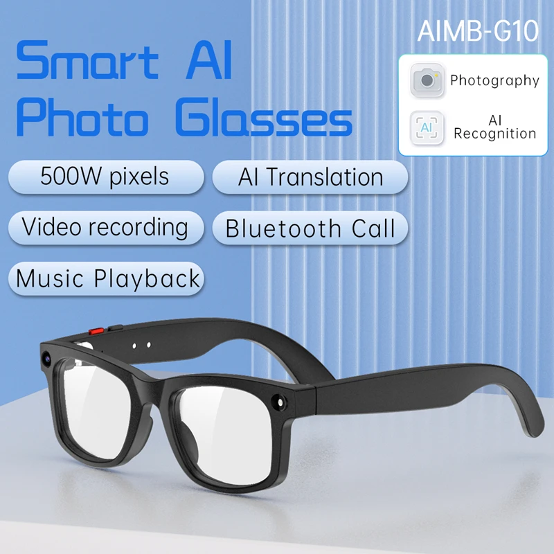 2026 Neue 800W Kamera-Smart-Brille mit Videoaufnahme, KI-Fotoerkennung, Bluetooth-Anruffunktion und Sprachübersetzung – KI-Smart-Brille Image