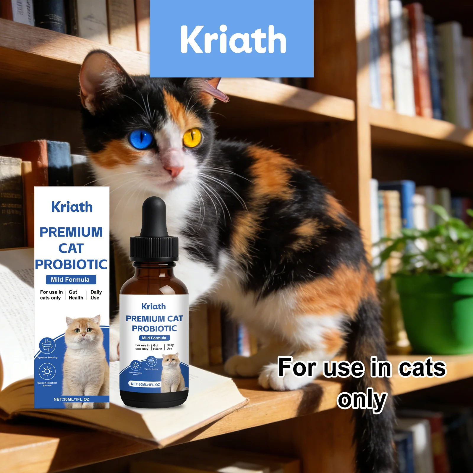 Katzen-Probiotika-Tropfen Flüssiges Probiotikum für Katzen Darmgesundheitsunterstützung Empfindlicher Magen Linderung Nahrungsergänzungsmittel für Katzen Aller Altersgruppen Körperpflege 30ml Image