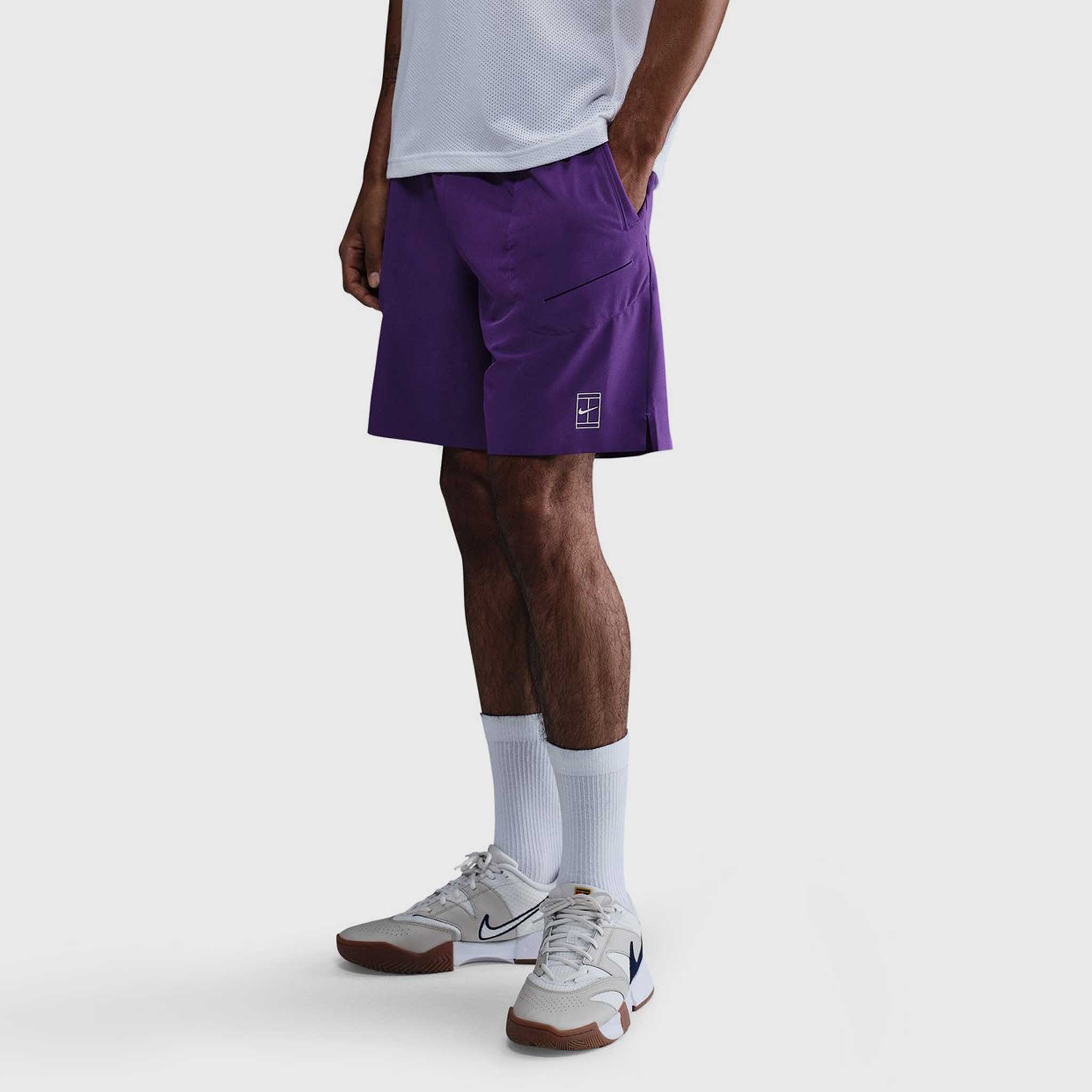 Nike Dri-Fit Advantage 8" Tennis Short Men's Tennis Apparel Wild Grape/White