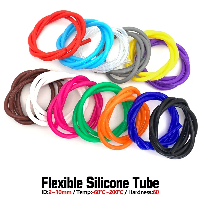Tuyau en silicone de qualité alimentaire résistant à la chaleur, flexible, inodore, diamètre intérieur 2-12 mm, pour conduite d