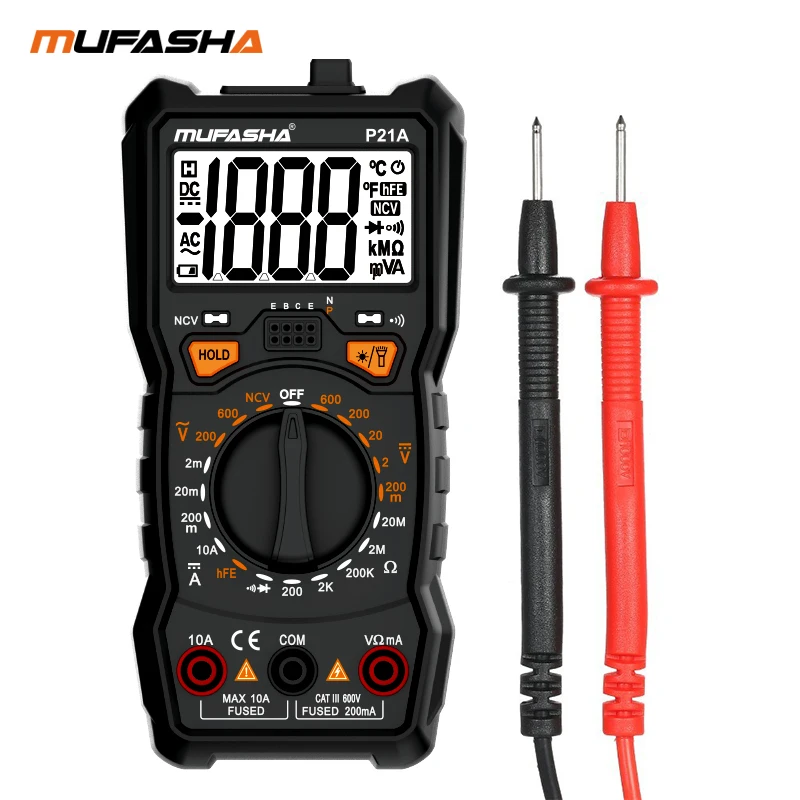 Mufasha true rms multimeter ac/dc taschenlampe digital 6000 zählt ncv smart multimeter hochpräzises multimeter Image