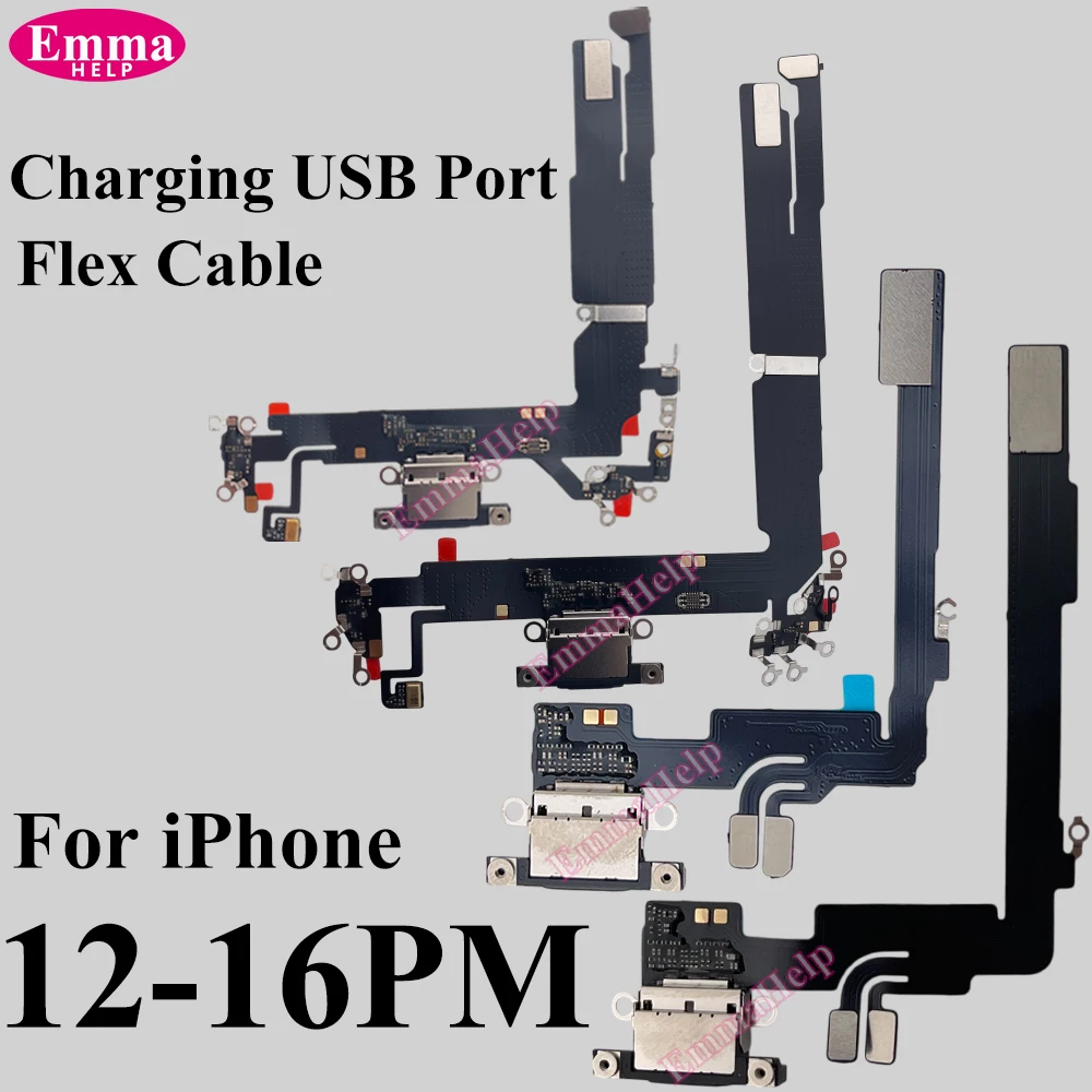 1 Stück Ladeanschluss-Flexkabel für iPhone 16 15 14 13 12 Pro Max USB-Ladegerät Dock-Anschluss Mit Mikrofon Reparaturband Image