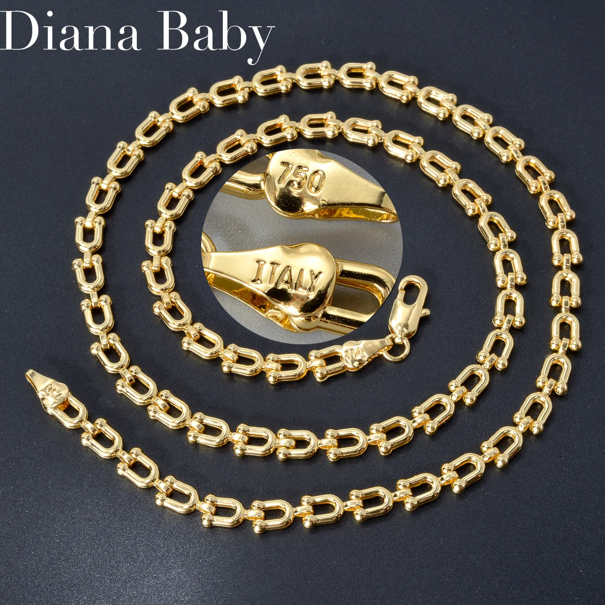 45/50/55/60 cm U-Form Kette Hip Hop Punk Dicke Kette Halskette Klassische Gold Farbe Halsband Unisex Statement Schmuck Geschenke