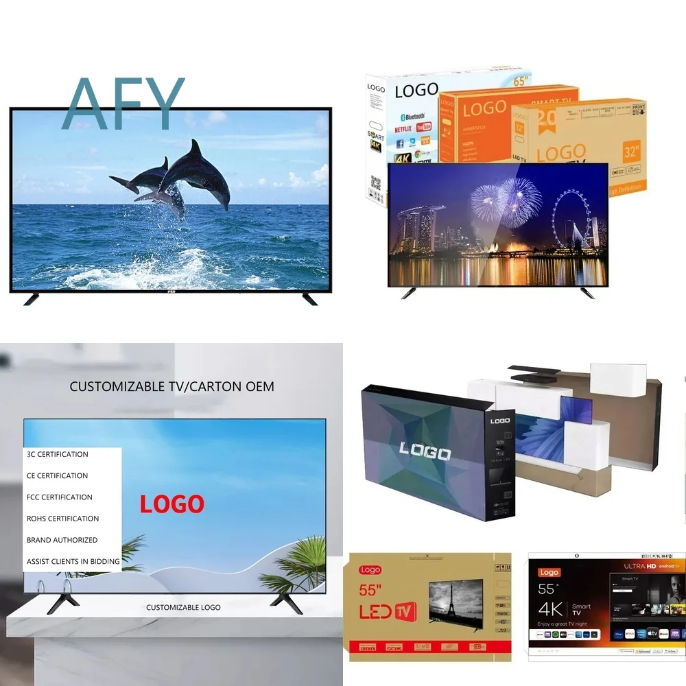 Téléviseur intelligent Android 65 75 85 90 100 pouces pour téléviseur LCD LED 4K UHD à écran plat, affichage numérique HD, système de divertissement à domicile