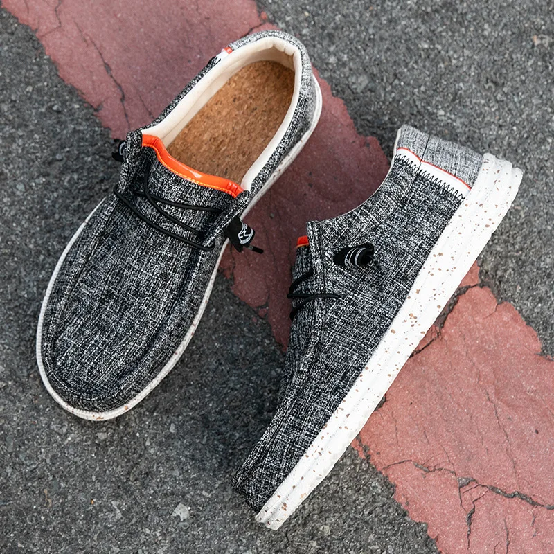 Chaussures pour hommes, mocassins en toile, confortables, respirants, chaussures décontractées pour hommes, chaussures de conduite vulcanisées, chaussures plates pour hommes, chaussures de marche