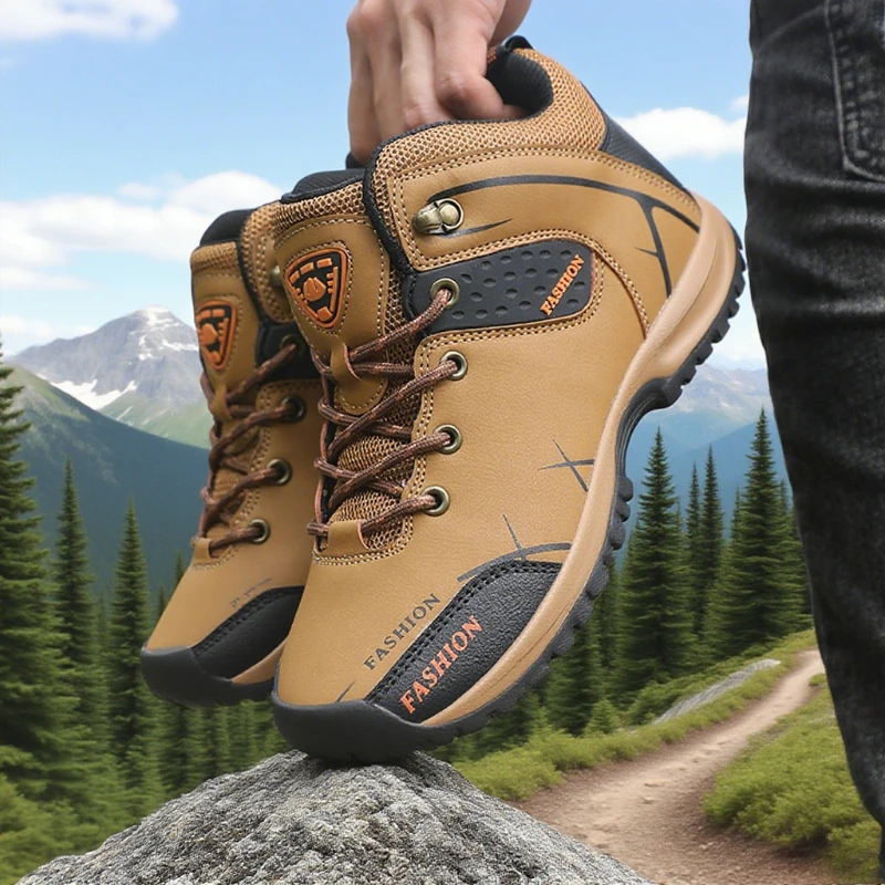 Wasserdichte Wanderschuhe für Herren, bequem, langlebig, für Frühling und Herbst, Camping, Wanderschuhe, Outdoor, Reisen, Angeln, rutschfeste Arbeitsschuhe Image
