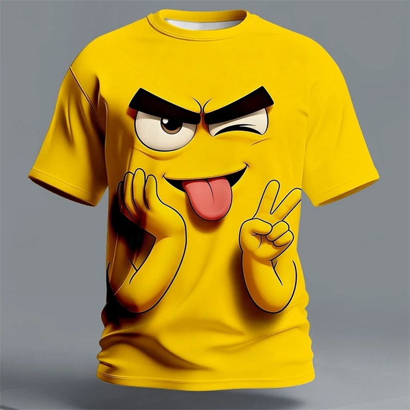 3D-Druck Niedliche Cartoon-Emoji-Packs T-Shirt Kindergeschenk Lustiges Lässiges Kurzarm-O-Ausschnitt-Shirt Sommer Schnell Trocknendes T-Shirt Top Image