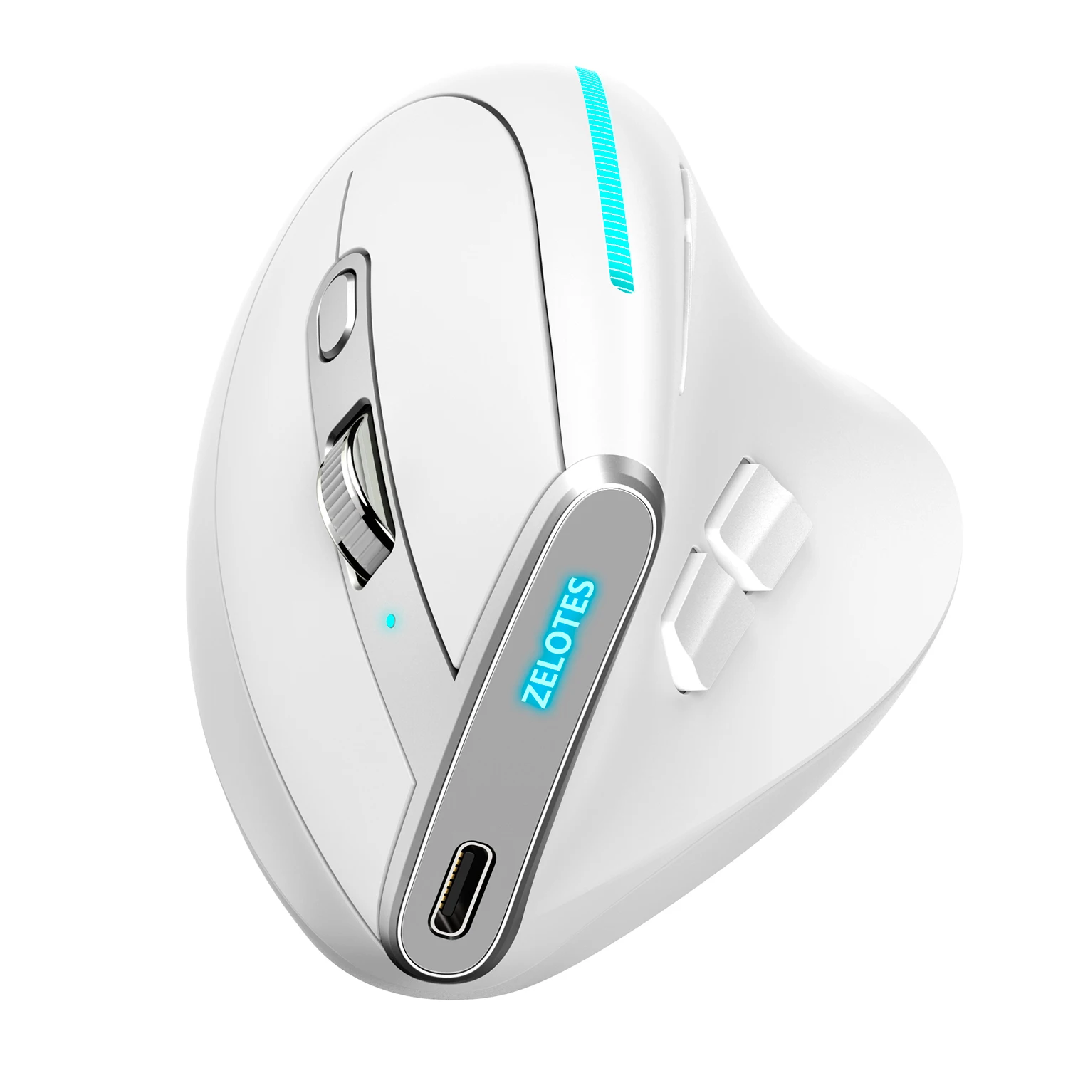 ZELOTES F-36 Drahtlose vertikale 2,4-G-Bluetooth-Maus, Vollfarblicht, 8-Tasten-Programmierung, fünf DPI-Spielmaus, integriert, 730 mAh Lithium Image
