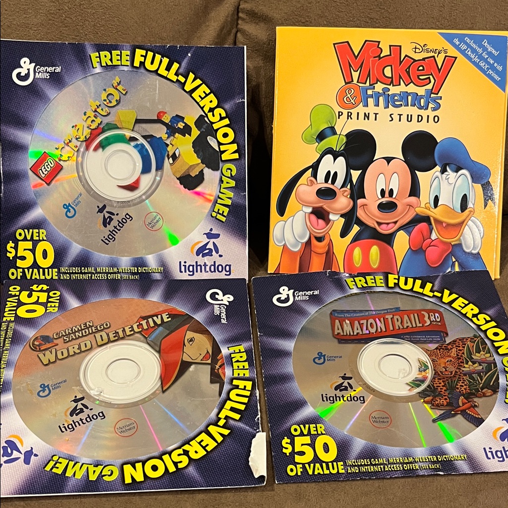 Disney Video Games & Consoles | Disney Mickey & Friends Print Studio And Game Bundle With Colorful Discs | Color: Red/Yellow | Size: Os