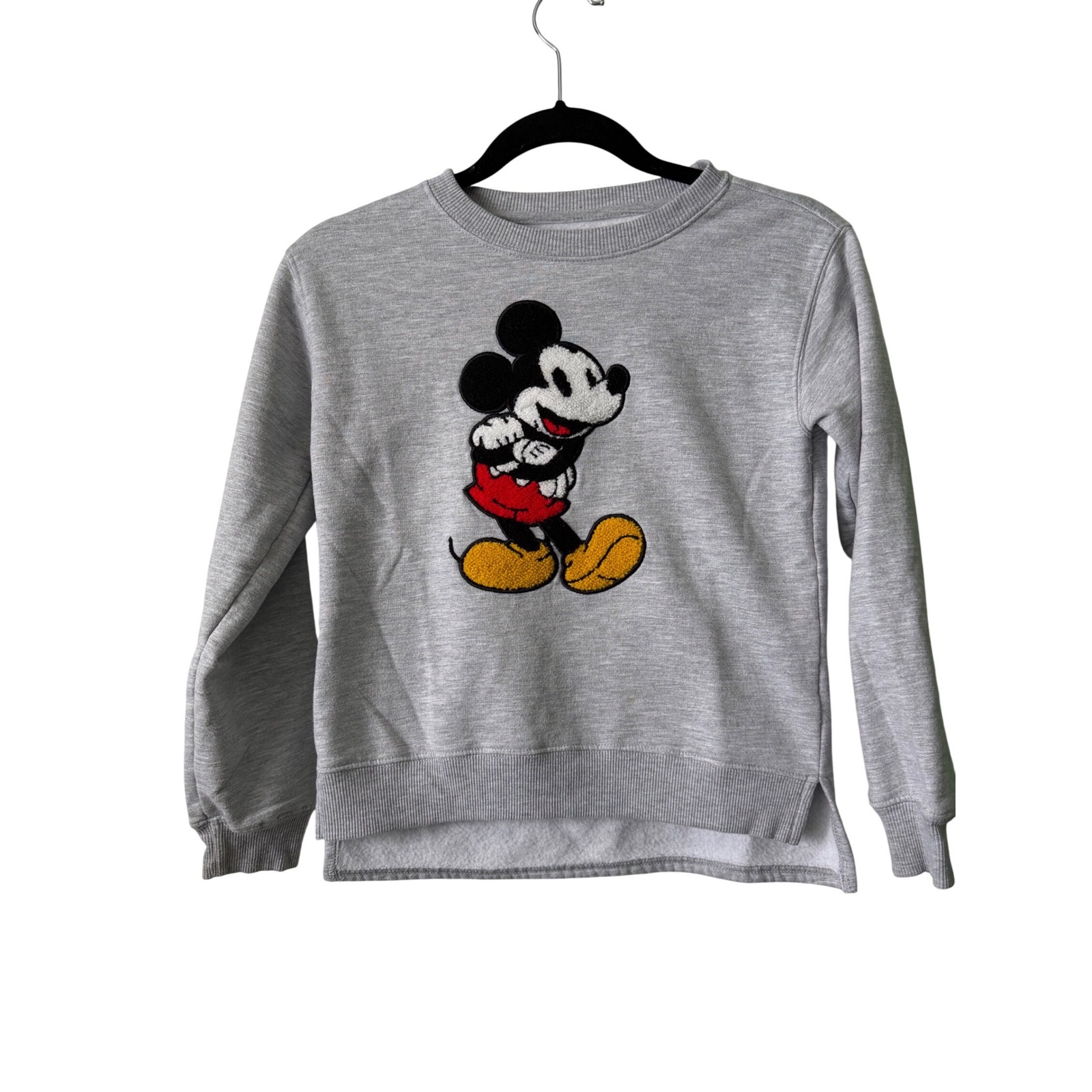Disney Shirts & Tops | Disney Mickey Mouse Sweatshirt Kids Xl 14/16 Gray Good Chenille Patch Pullover | Color: Gray | Size: Xlg