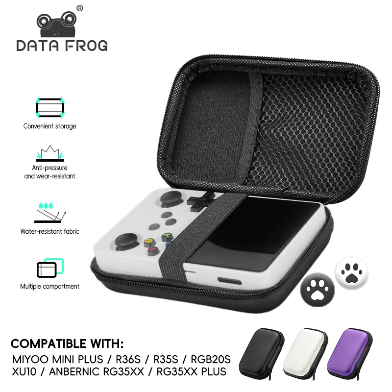 Daten Frosch für R36s Fall Retro Videospiel Taschen Eva Cover Fall für RG35xx R35s Miyoo Mini Plus gegründet Schutzhülle
