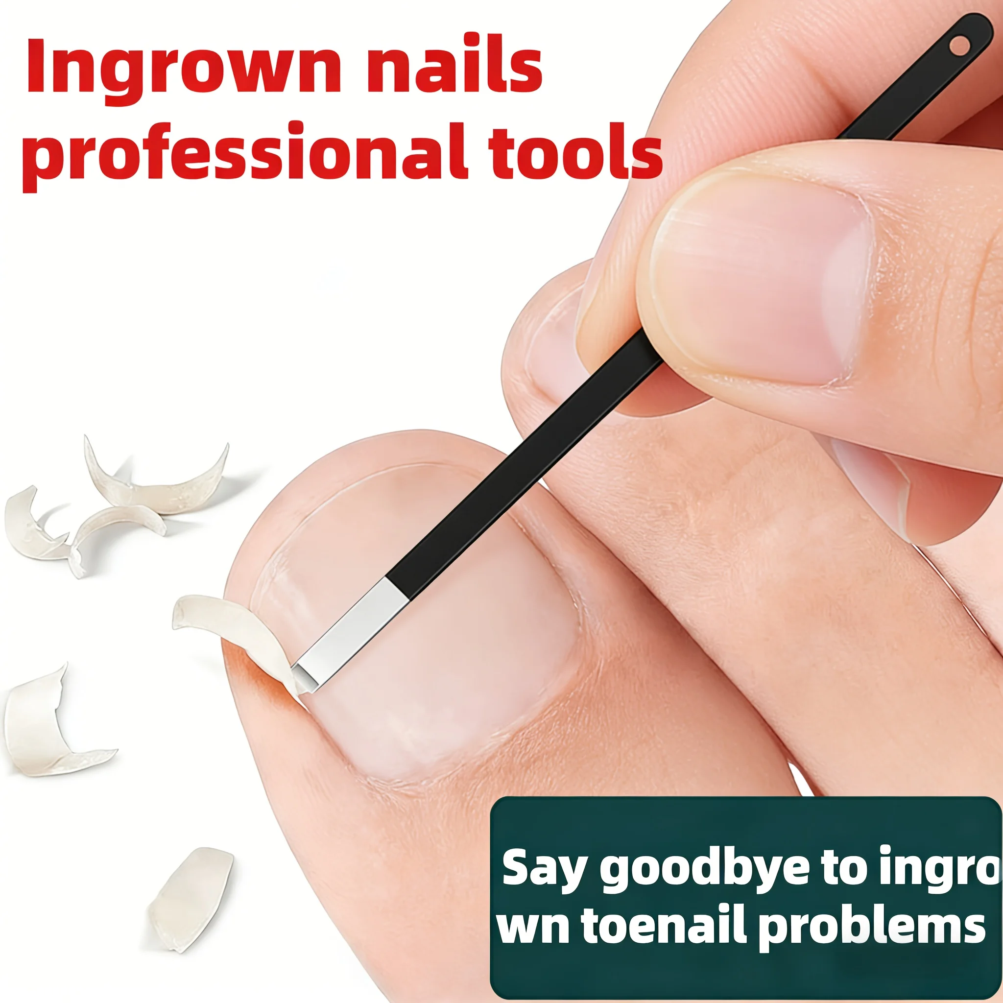 2 Sets Werkzeuge zur Korrektur eingewachsener Zehennägel, inklusive 4 Stück ultradünnen Nagelknipser mit tiefer Rille und 2 Stück Aufbewahrungsbox, Nagelschneidehilfe Image