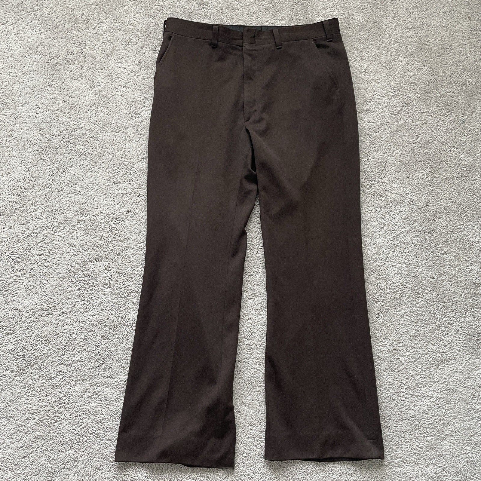 Levi's Pants | Vintage Haggar Boot Cut Brown Slacks Mens 35x29.5 Made In Usa | Color: Brown | Size: 35