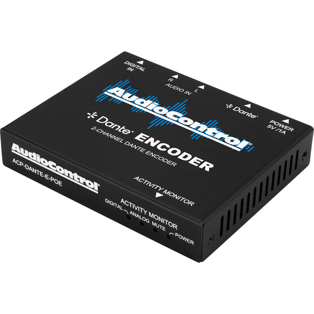 AudioControl Used ACP-DANTE-E-POE 2-Channel Analog Audio Input Dante Encoder ACP-DANTE-E-POE