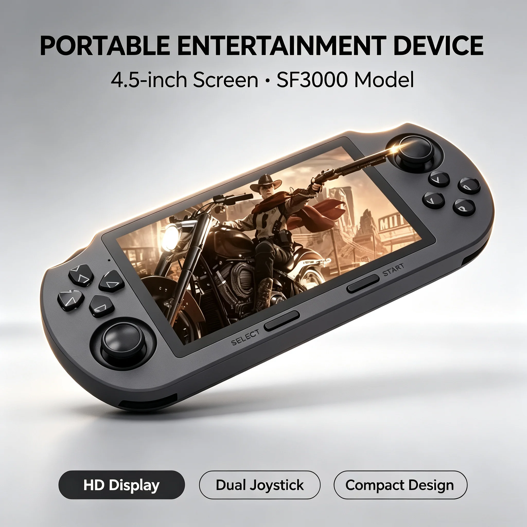 SF3000 Retro Handheld-Videospielkonsole Linux-System 4,5 Zoll 854*480 IPS-Bildschirm 3000mAh Tragbarer Taschen-Videospiel-Player
