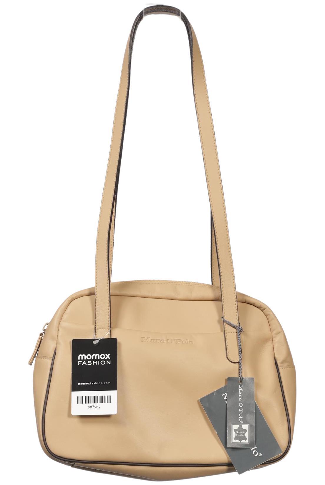 Marc O Polo Damen Handtasche klein Leder, Gr. , Beige, Leder / kein / Etikett