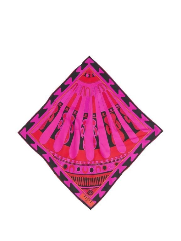 Soleil-Print Small Carrè Scarf - Pink - Emilio Pucci Scarves