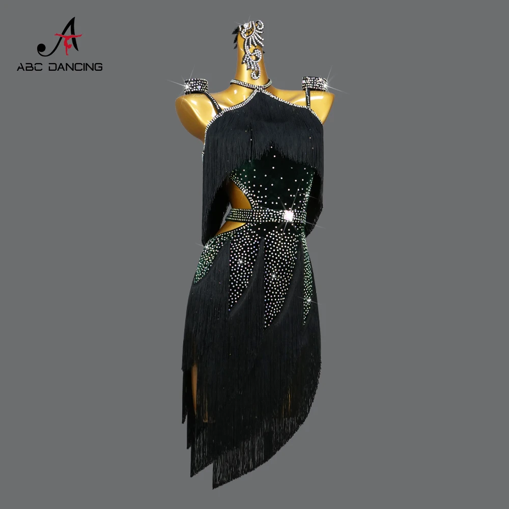 Nouvelle Robe de Danse Latine pour Femmes, Costumes de Scène Américains, Vêtements de Pratique de Danse de Salon pour Filles, Tenues Sexy pour Soirées et Performances 2026