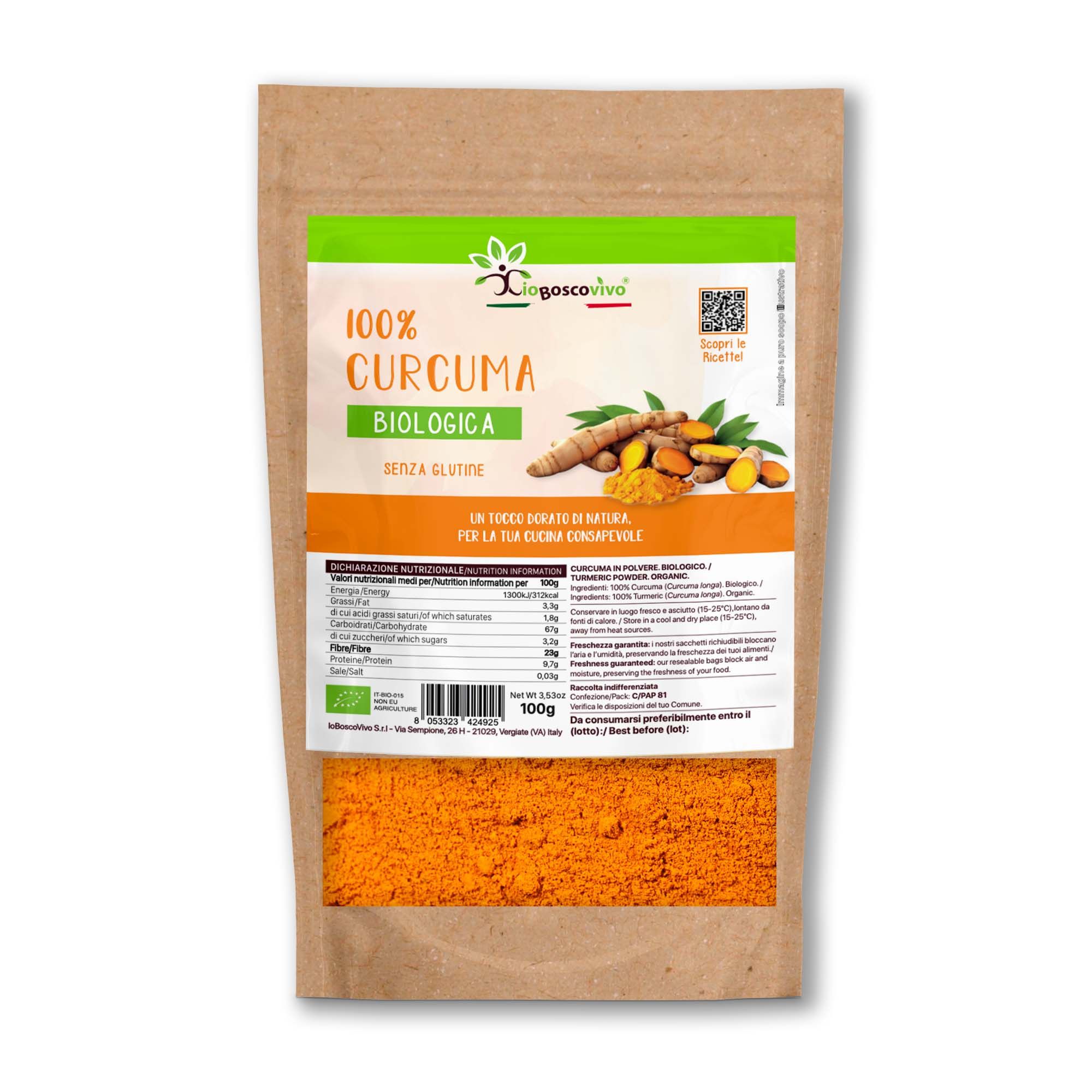IoBoscoVivo Curcuma in polvere biologica 100 g
