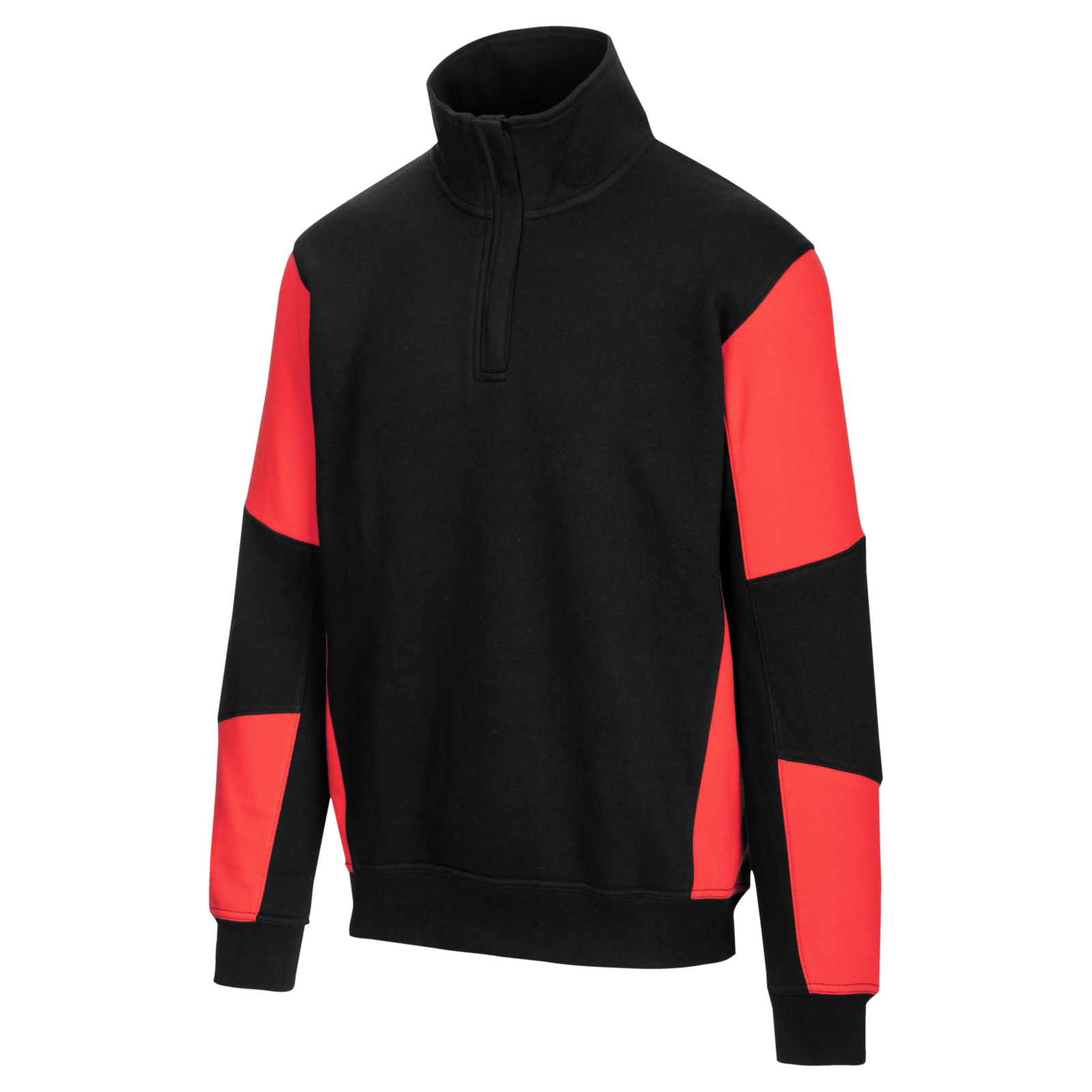 Sweat de travail zippé bicolore JOB+ BICOLOR noir/rouge