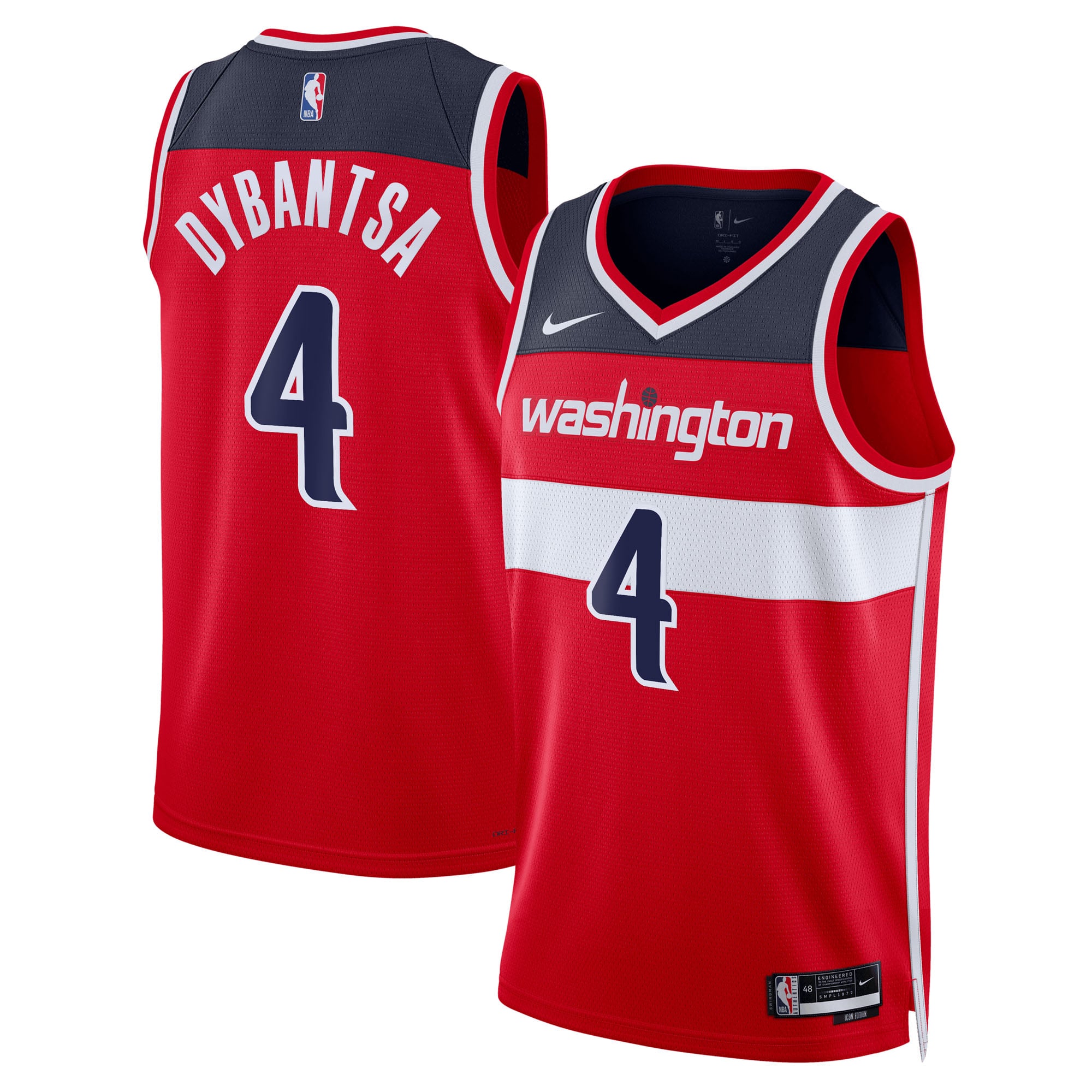 Maillot Nike Icon Swingman des Washington Wizards - Rouge - AJ Dybantsa - Unisexe - Homme Taille: 2XL