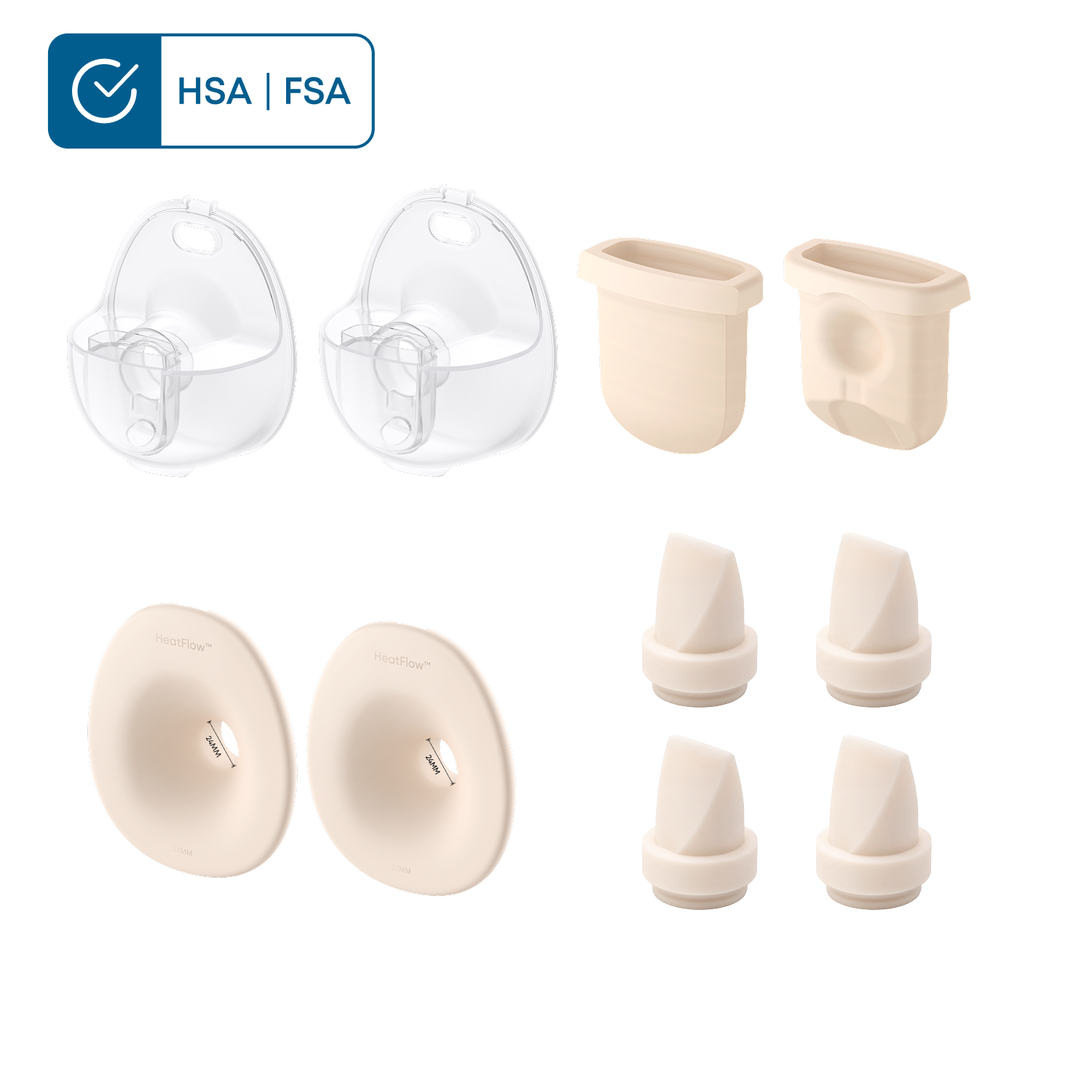 eufy Breast Pump S1 Pro/S1/E20 Accessories Bundle (24 mm Flange) 24mm Flange
