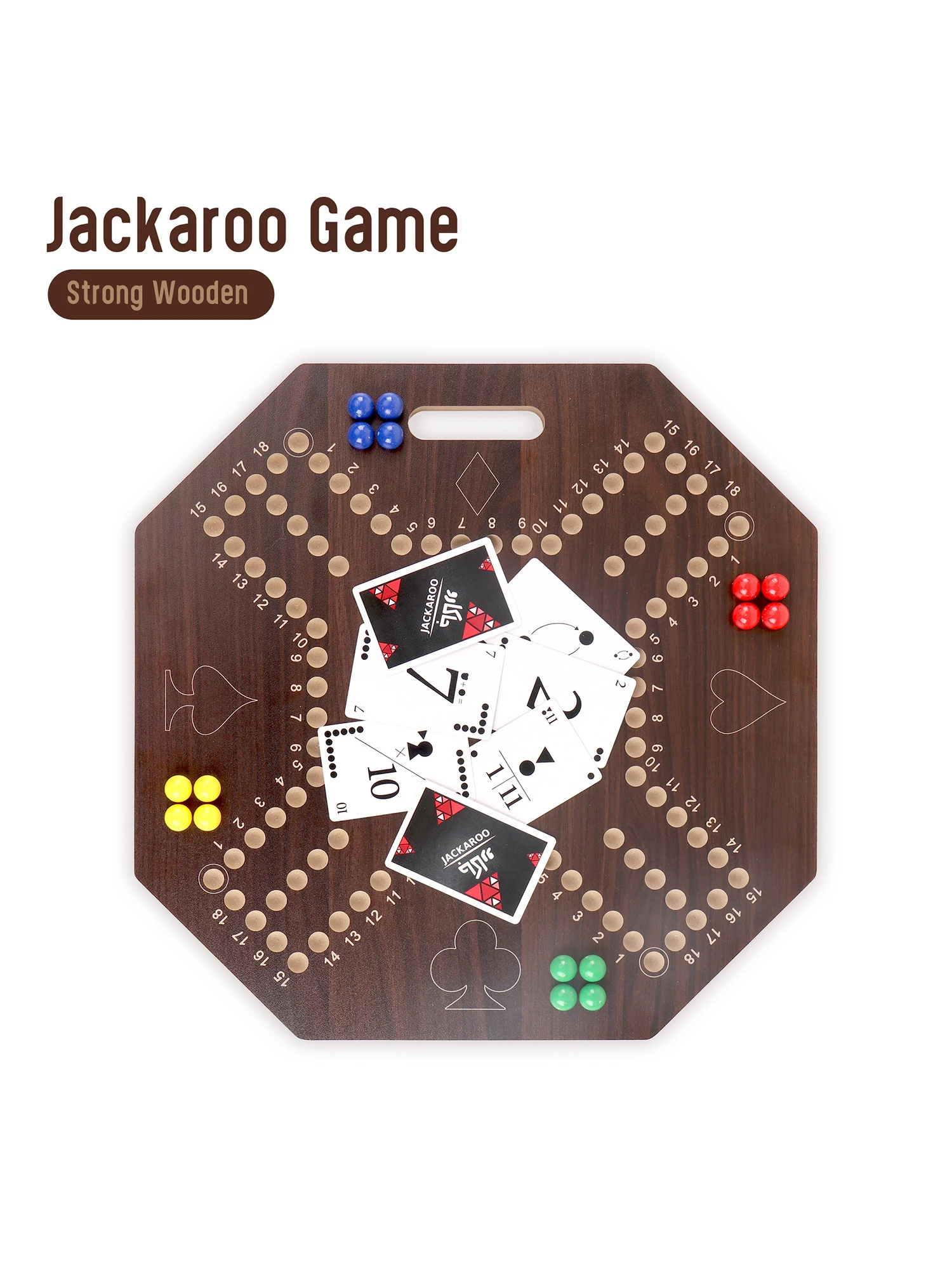 Jeu Jackaroo, jeu de société, 4 joueurs, jeu arabe/anglais, jeux de famille/de fête, jeu de stratégie, échiquier en bois robuste