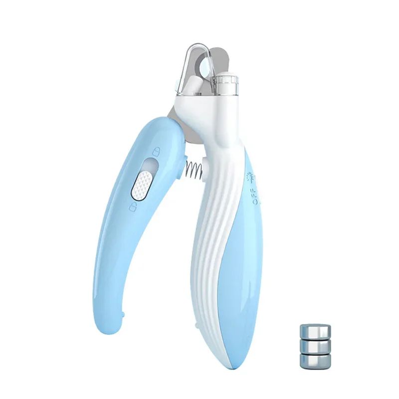 LED Pet Nail Clipper 5.24 In Professional Stainless Steel Nail Trimmer For Dogs, Cats & Rabbits blue