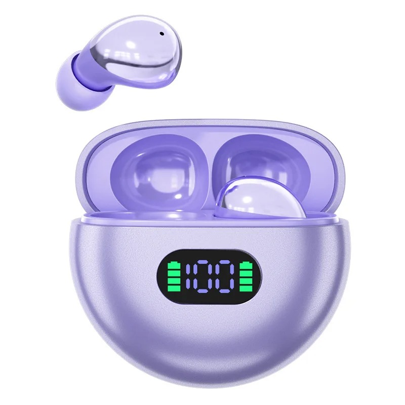 Low Latency Wireless Bluetooth Gaming Earbuds With Mic Long Battery Life purple