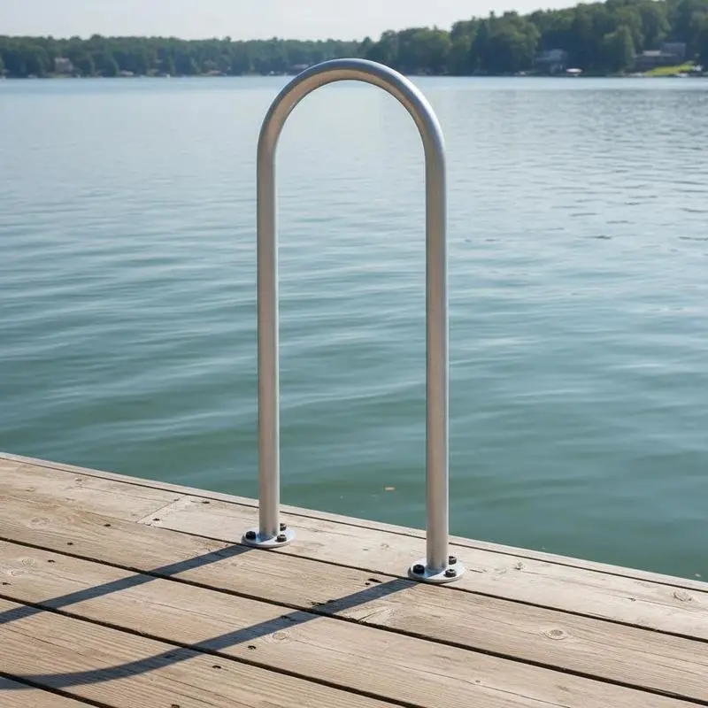 Rampe de piscine, 400 x 90 x 915 mm, entrée de piscine en aluminium avec plaque de base pour piscines intérieures/extérieures, aide à l'entrée conviviale pour piscines, poignée de maintien avec