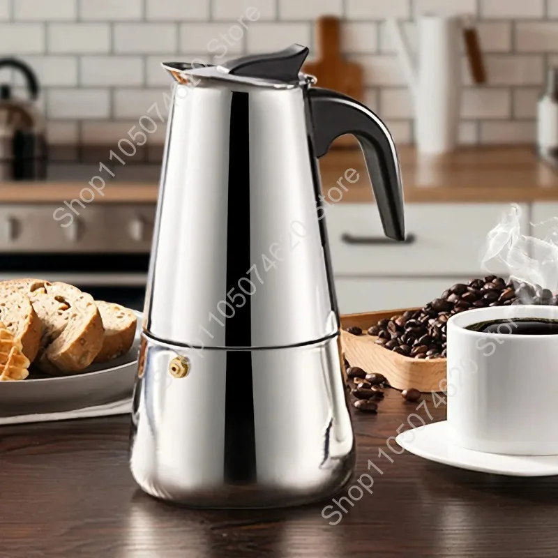 Cafetière Moka en acier inoxydable 2/4/6/9 tasses, cafetière à expresso et latte pour barista